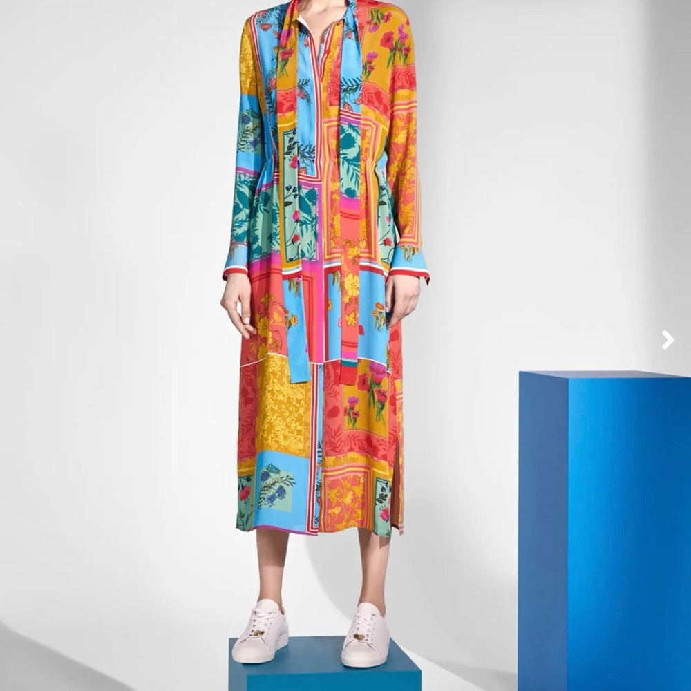 Escada Multicolor Long Sleeve Dress
